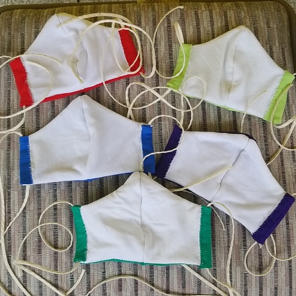 5 Handmade Kids Assorted Washable Face Masks - Picture 7 of 9